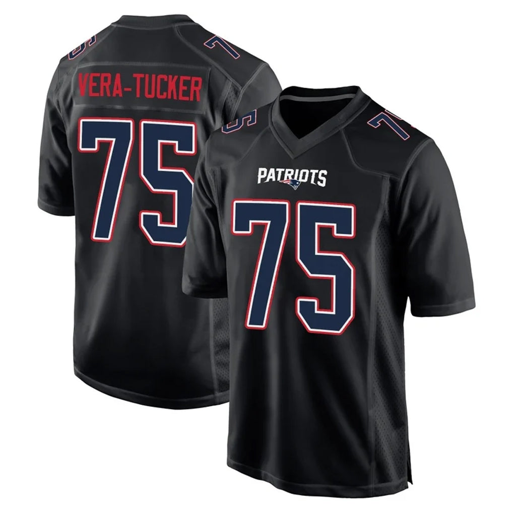 harde NE.Patriots #75 Alijah Vera-Tucker Player Carbon Fashion Limited Home Game Stitched Jerseys