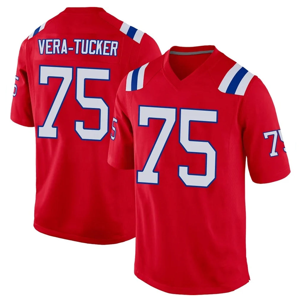 harde NE.Patriots #75 Alijah Vera-Tucker Player Red Home Game Stitched Jerseys