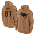 harde NE.Patriots #87 Romeo Doubs Player Brown Salute to Service Pullover Hoodies Limited Game Stitched Jerseys