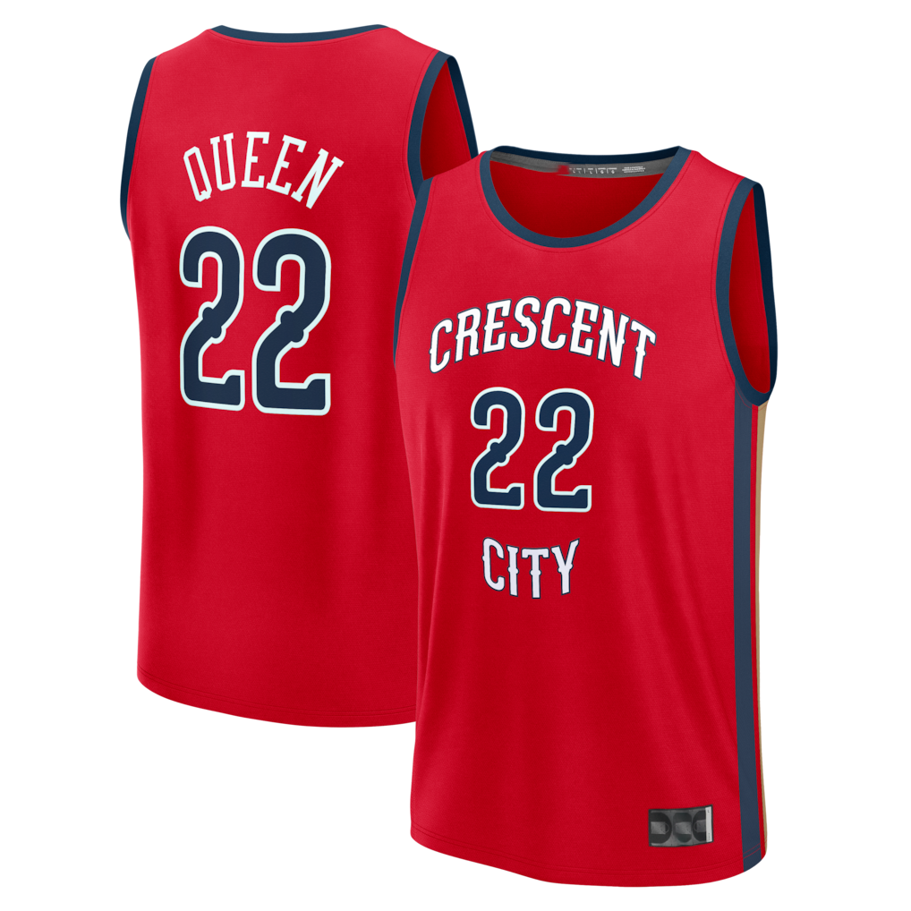 harde NO.Pelicans #22 Derik Queen Red Fast Break Replica Player Stitched Jerseys- Statement Edition