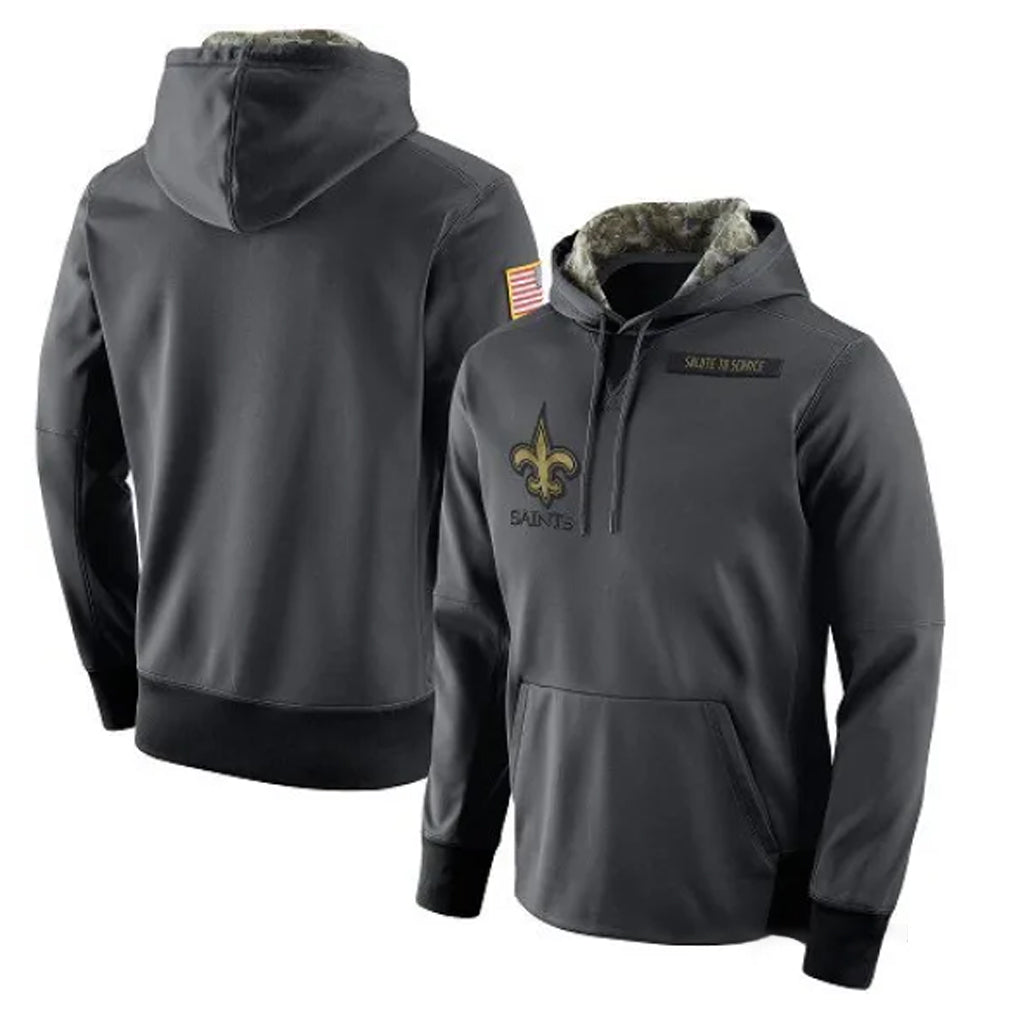 harde NO.Saints Gray Pullover Hoodies Limited Blank Player Stitched Jerseys