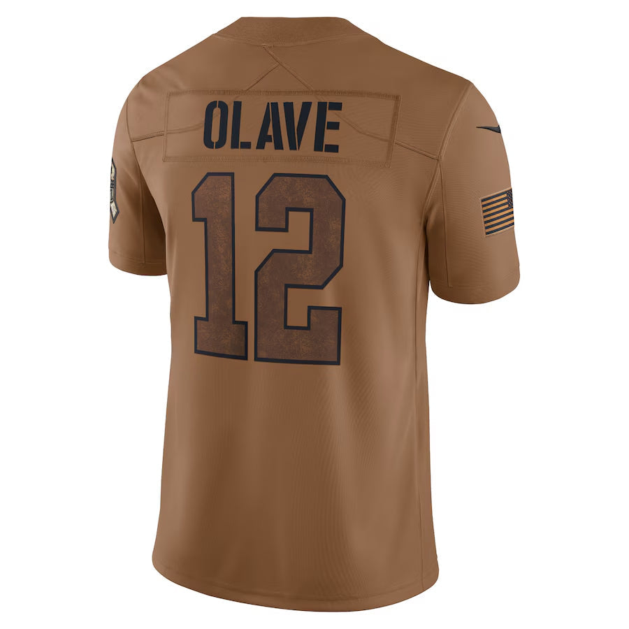 harde NO.Saints #12 Chris Olave Player Brown Salute To Service Limited Stitched Jerseys