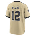 harde NO.Saints #12 Chris Olave Player Gold Alternate Game Stitched Jerseys