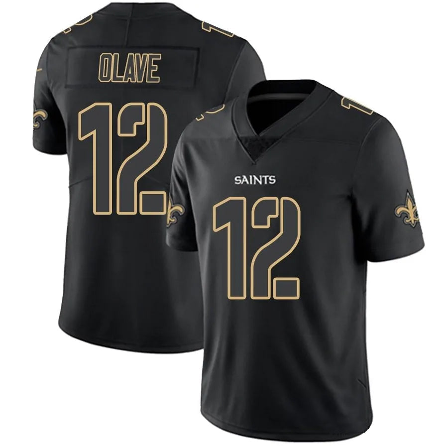 harde NO.Saints #12 Chris Olave Player Limited Black Impact Stitched Jerseys