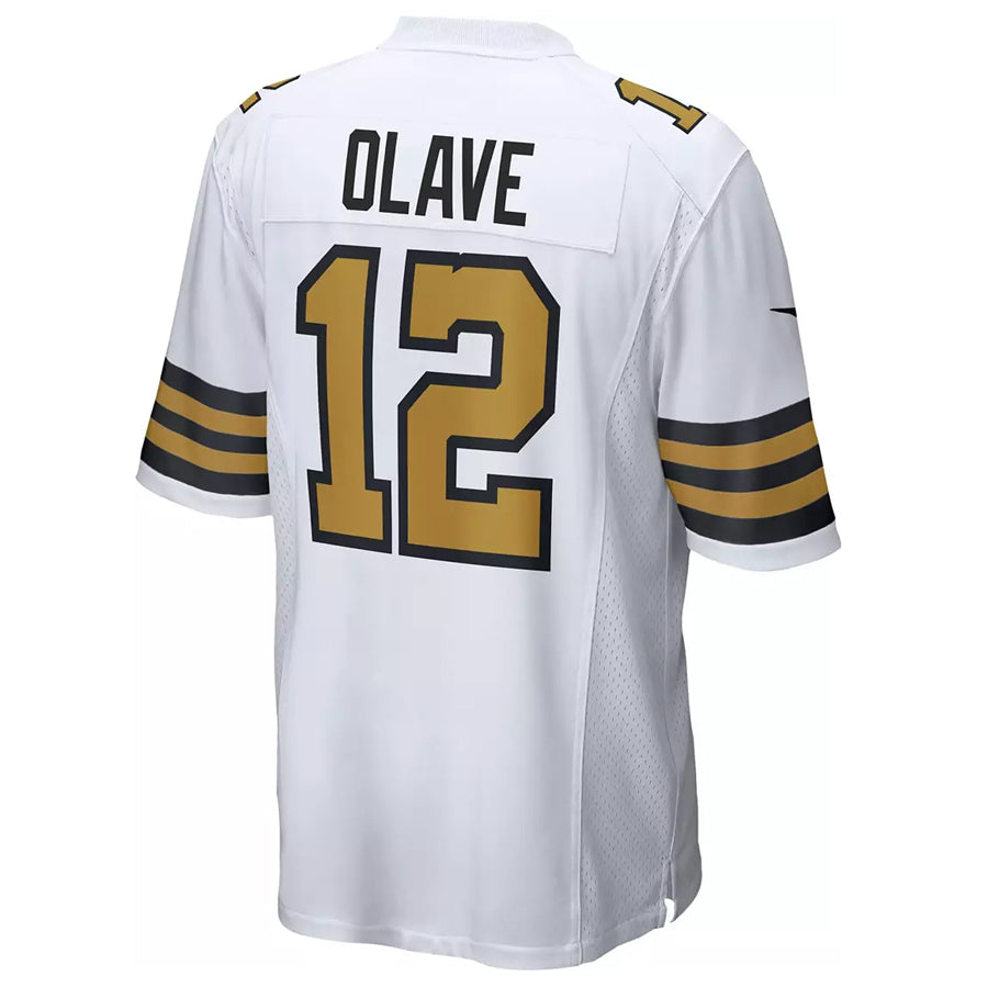 harde NO.Saints #12 Chris Olave Player White Alternate Game Stitched Jerseys