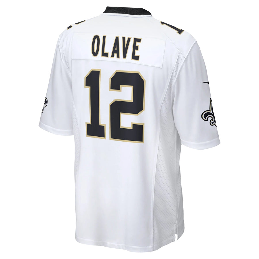 harde NO.Saints #12 Chris Olave Player White Home Game Stitched Jerseys