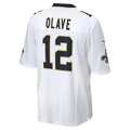 harde NO.Saints #12 Chris Olave Player White Home Game Stitched Jerseys