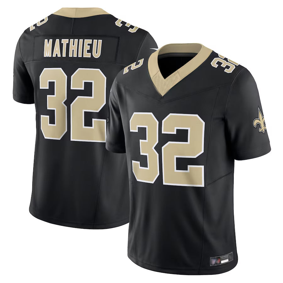 harde NO.Saints #32 Tyrann Mathieu Player Black Vapor F.U.S.E. Limited Stitched Jerseys