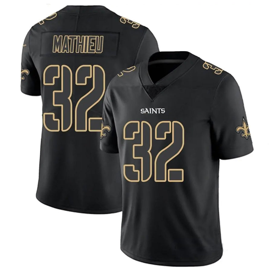 harde NO.Saints #32 Tyrann Mathieu Player Limited Black Impact Stitched Jerseys