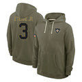 harde NO.Saints #3 Travis Etienne Jr. Player Olive Salute to Service Pullover Hoodies Limited Stitched Jerseys
