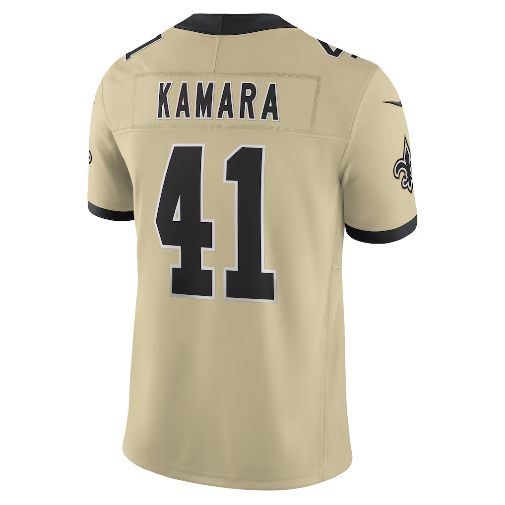 harde NO.Saints #41 Alvin Kamara Gold Alternate Gameday Golds Alternate Vapor F.U.S.E. Limited Stitched Jerseys