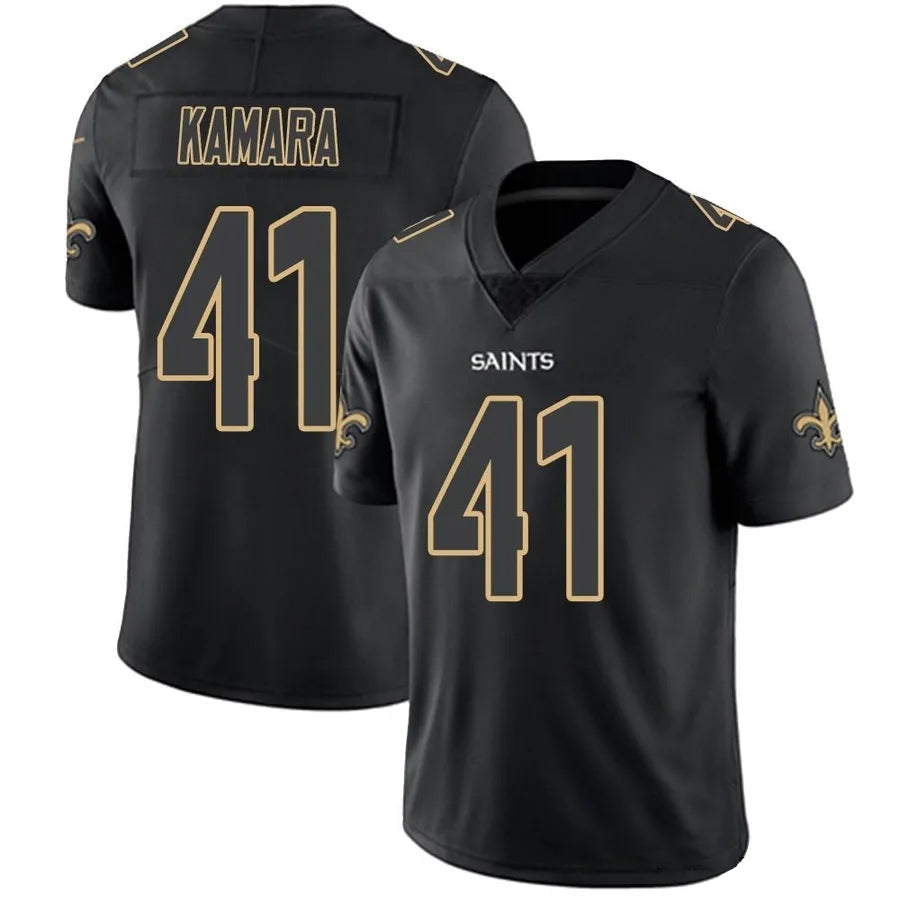harde NO.Saints #41 Alvin Kamara Player Limited Black Impact Stitched Jerseys