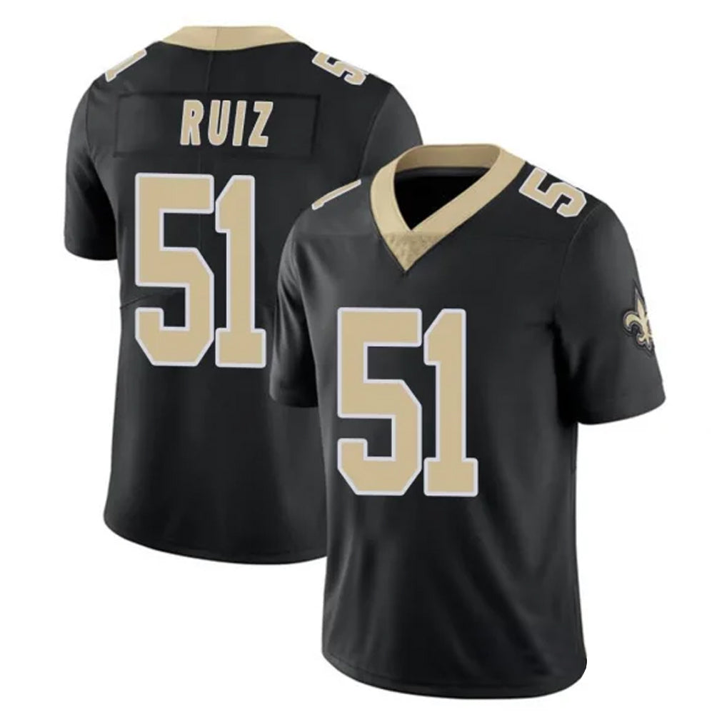 harde NO.Saints #51 Cesar Ruiz Player Black Limited Vapor Untouchable Home Game Stitched Jerseys