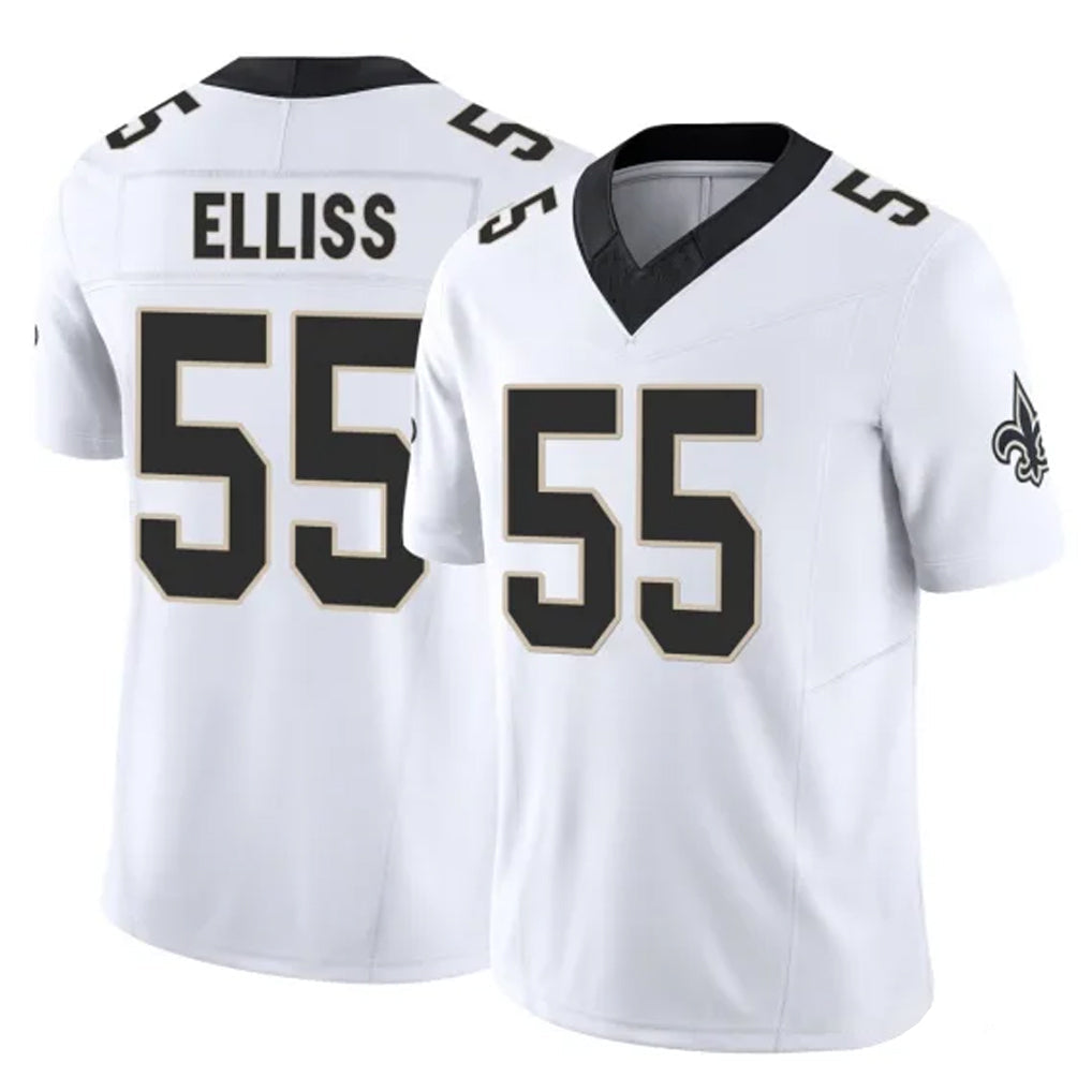 harde NO.Saints #55 Kaden Elliss Player White Limited Vapor F.U.S.E. Home Game Stitched Jerseys