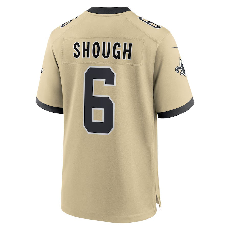 harde NO.Saints #6 Tyler Shough Gold Alternate Game Player Stitched Jerseys