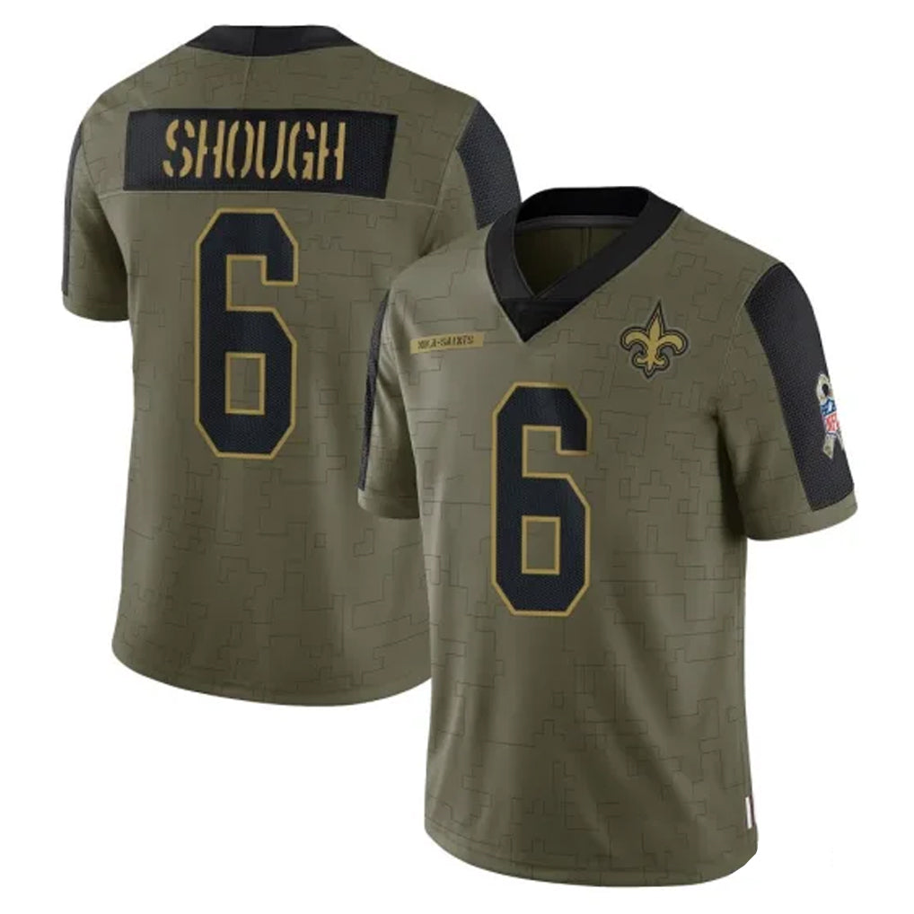 harde NO.Saints #6 Tyler Shough Player Olive Salute To Service Limited Game Stitched Jerseys