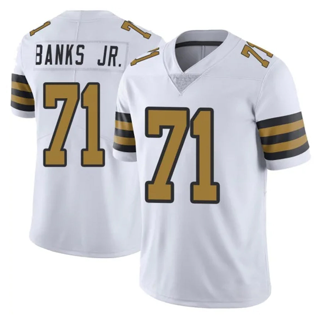 harde NO.Saints #71 Kelvin Banks Jr. Player White Limited Color Rush Home Game Stitched Jerseys