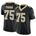 harde NO.Saints #75 Taliese Fuaga Player Black Limited Vapor F.U.S.E. Home Game Stitched Jerseys