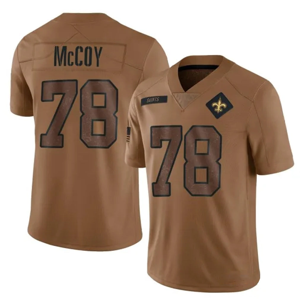 harde NO.Saints #78 Erik McCoy Player Brown Salute To Service Limited Stitched Jerseys