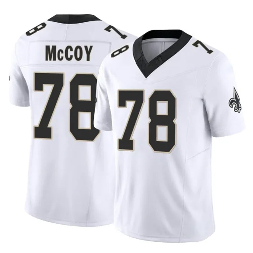harde NO.Saints #78 Erik McCoy Player White Limited Vapor F.U.S.E. Home Game Stitched Jerseys