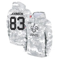 harde NO.Saints #83 Juwan Johnson Player Arctic Camo Salute to Service Pullover Hoodies Limited Game Stitched Jerseys