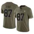 harde NO.Saints #87 Noah Fant Player Olive Salute To Service Limited Stitched Jerseys