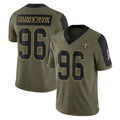 harde NO.Saints #96 Carl Granderson Player Olive Salute To Service Limited Game Stitched Jerseys