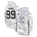 harde NO.Saints #99 Chase Young Player Arctic Camo Salute to Service Pullover Hoodies Limited Game Stitched Jerseys
