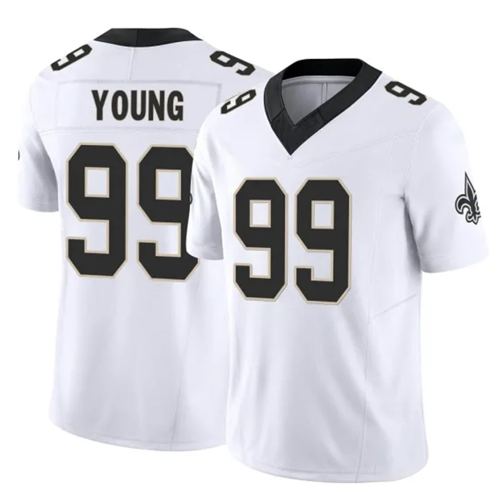 harde NO.Saints #99 Chase Young Player White Limited Vapor F.U.S.E. Home Game Stitched Jerseys