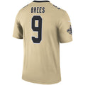 harde NO.Saints #9 Drew Brees Gold Inverted Legend Stitched Jerseys