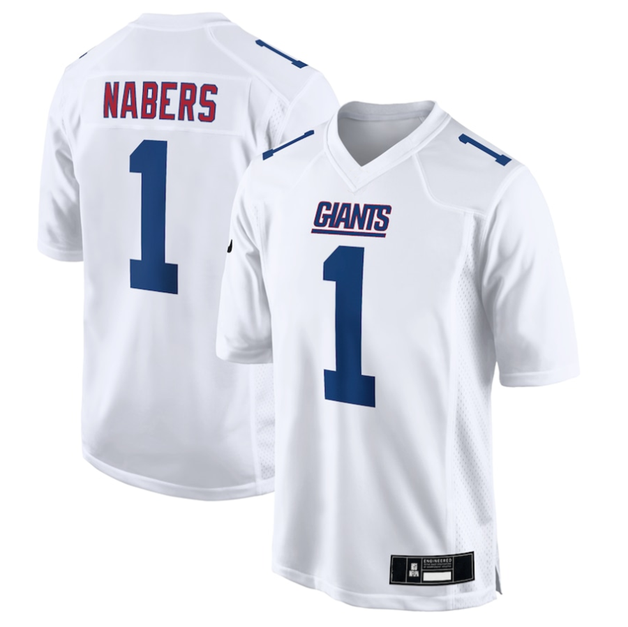 harde NY. Giants Tundra #1 Malik Nabers Player White Fashion Stitched Jerseys