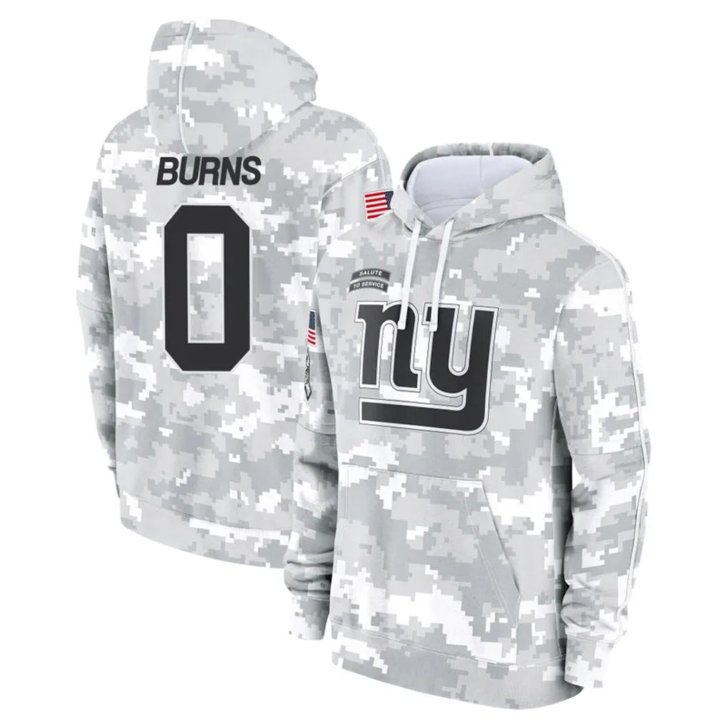 harde NY.Giants #0 Brian Burns Player Arctic Camo Salute to Service Hoodies Stitched Jerseys