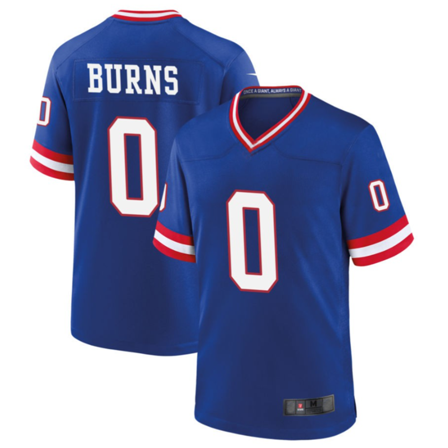 harde NY.Giants #0 Brian Burns Royal Classic Game Player Jersey American Stitched Jerseys