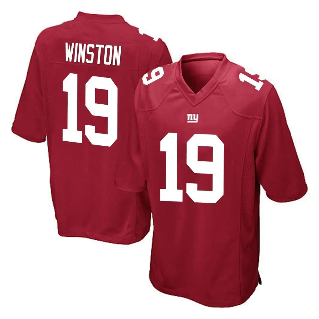 harde NY.Giants #19 Jameis Winston Player Red Home Game Stitched Jerseys