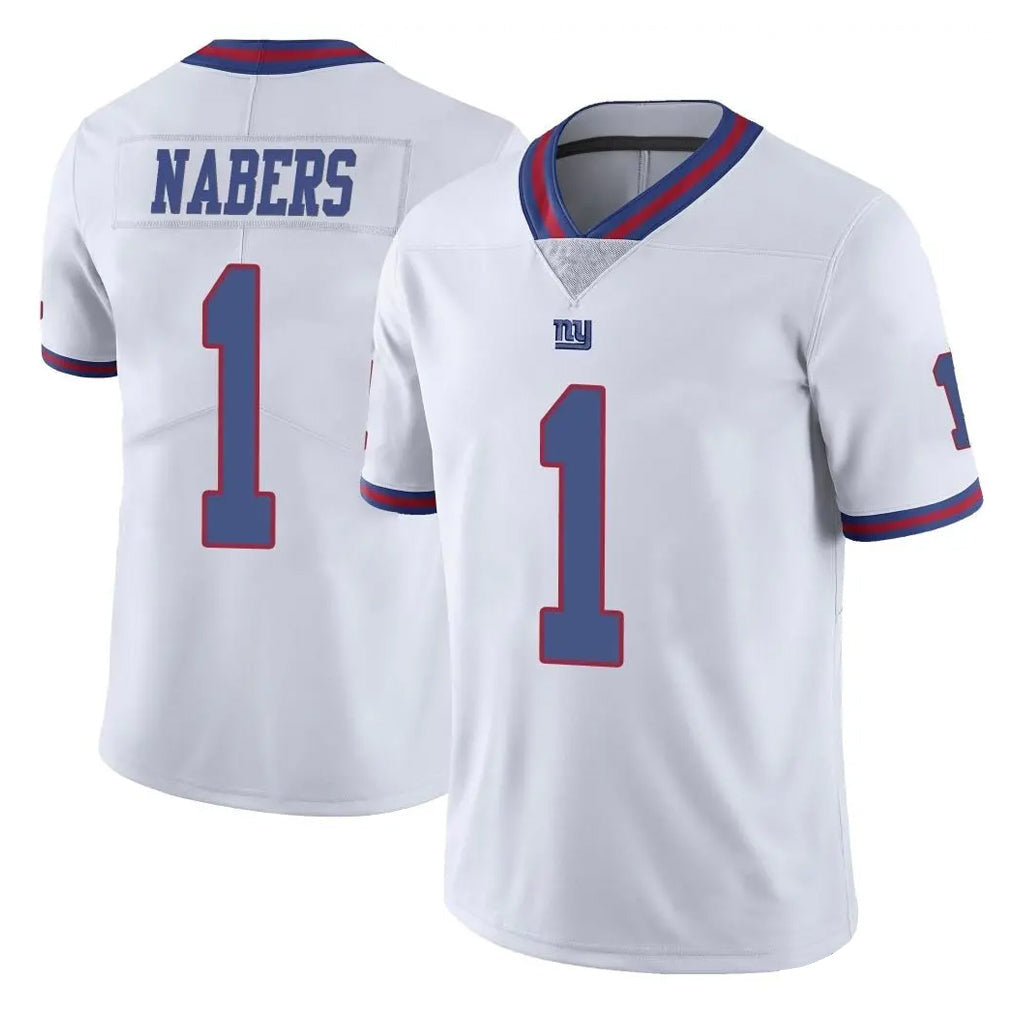 harde NY.Giants #1 Malik Nabers Player White Color Rush Home Game Stitched Jerseys