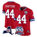 harde NY.Giants #44 Cam Skattebo Player Red 100th Season & State Patch Vapor Limited Home Game Stitched Jerseys