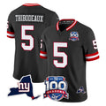 harde NY.Giants #5 Kayvon Thibodeaux Player Black 100th Season & State Patch Vapor Limited Home Game Stitched Jerseys