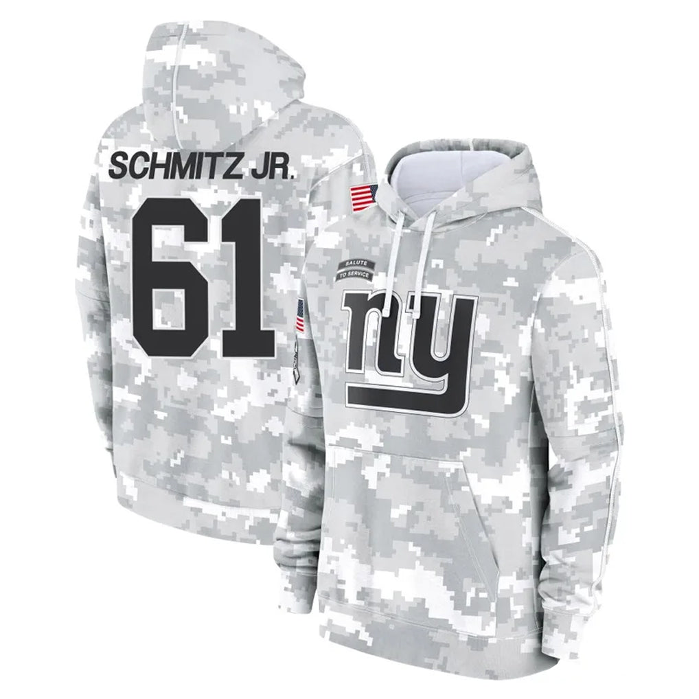 harde NY.Giants #61 John Michael Schmitz Jr. Player Arctic Camo Salute to Service Pullover Hoodies Limited Game Stitched Jerseys