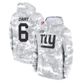 harde NY.Giants #6 Jaxson Dart Player Arctic Camo Salute to Service Pullover Hoodies Limited Game Stitched Jerseys