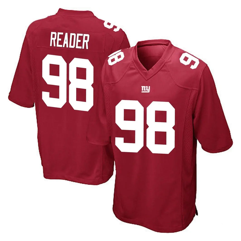 harde NY.Giants #98 DJ Reader Player Red Home Game Stitched Jerseys