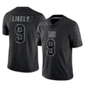 harde NY.Giants #9 Lsaiah Likely Player Black Limited Reflective Home Game Stitched Jerseys