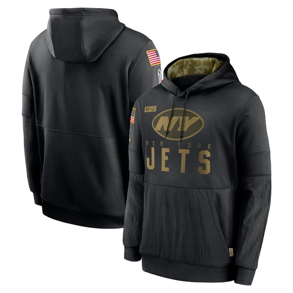 harde NY.Jets Black Salute to Service Hoodies Limited Game Blank Player Stitched Jerseys
