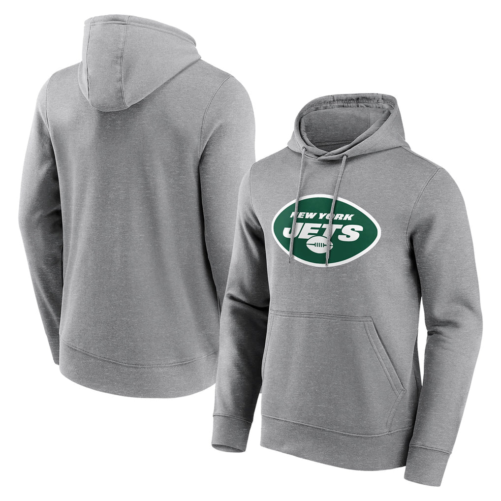 harde NY.Jets Gray LOGO Pullover Hoodies Limited Game Blank Player Stitched Jerseys