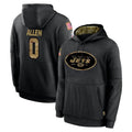 harde NY.Jets #0 Braelon Allen Player Black Salute to Service Hoodies Limited Game Stitched Jerseys