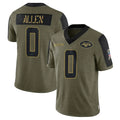 harde NY.Jets #0 Braelon Allen Player Olive Salute To Service Limited Game Stitched Jerseys