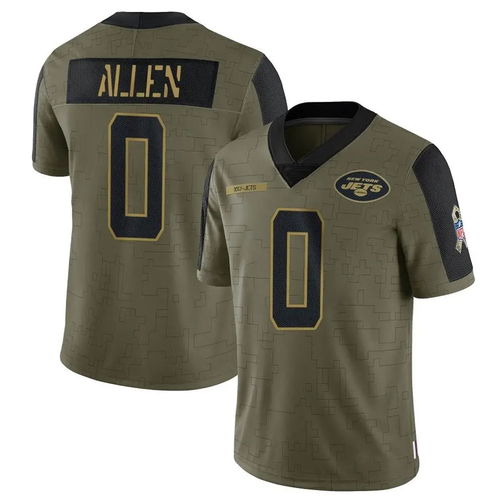 harde NY.Jets #0 Braelon Allen Player Olive Salute To Service Limited Game Stitched Jerseys