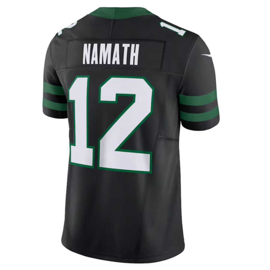 harde NY.Jets #12 Joe Namath Legacy Black Vapor F.U.S.E. Limited Jersey Stitched American Stitched Jersey
