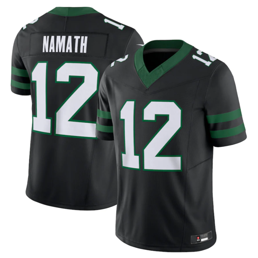 harde NY.Jets #12 Joe Namath Legacy Black Vapor F.U.S.E. Limited Jersey Stitched American Stitched Jerseys