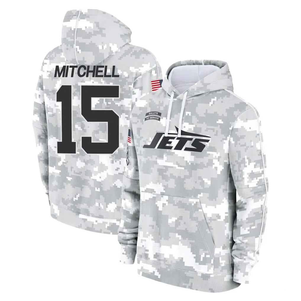 harde NY.Jets #15 Adonai Mitchell Player Arctic Camo Salute to Service Pullover Hoodies Limited Game Stitched Jerseys