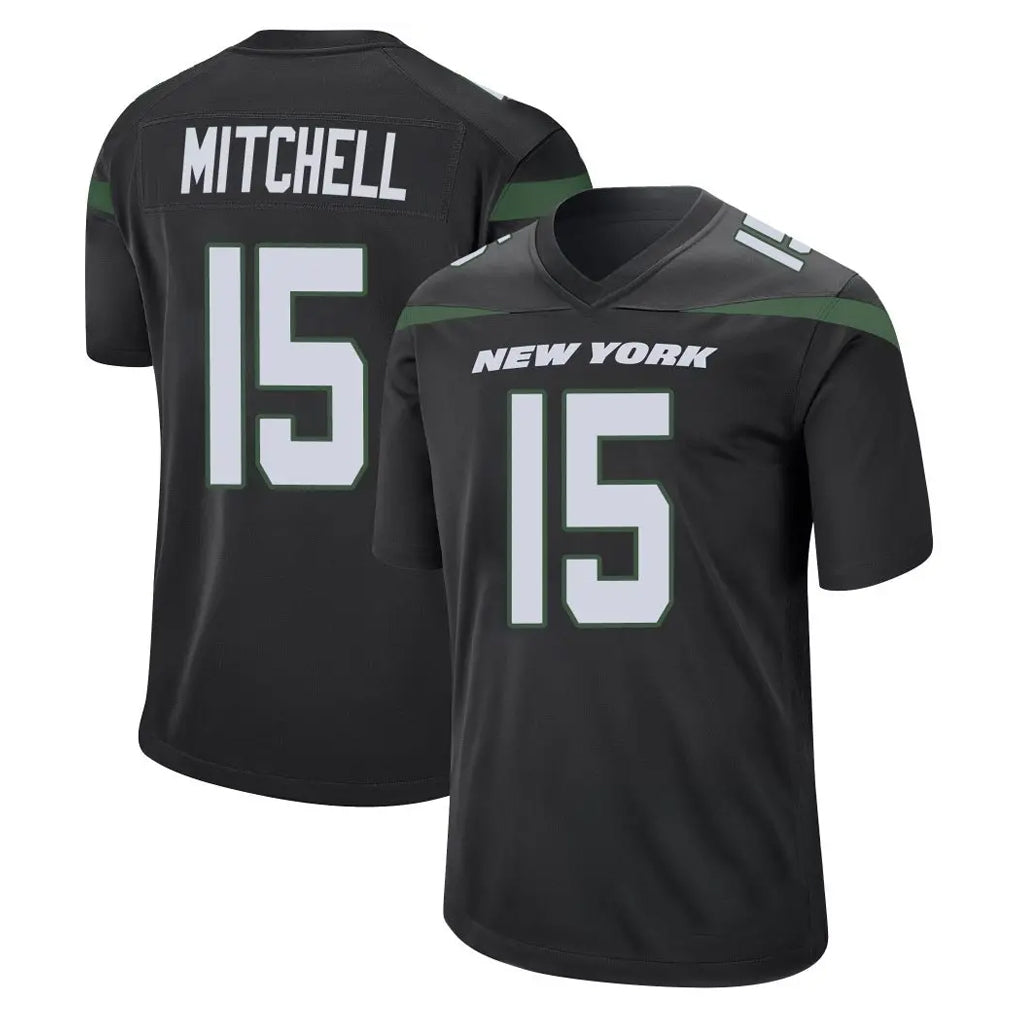 harde NY.Jets #15 Adonai Mitchell Player Stealth Black Home Game Stitched Jerseys